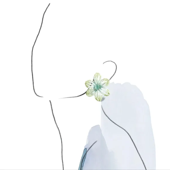 Anthropologie Small Beaded Post Earrings in Pink - Picture 5 of 5